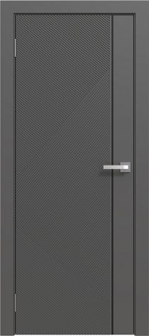 Межкомнатная дверь эмалированная Эмаль Line 08 (чёрный молдинг) цвет графит